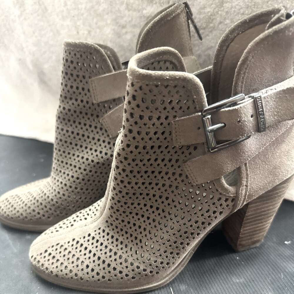 Suede peekaboo booties